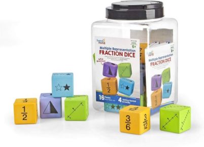 Τα πολύχρωμα αφρώδη ζάρια διαιρέσεων LER 91268 παρατεταγμένα, δείχνοντας τις διαφορετικές πλευρές τους.