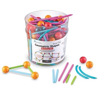 Η γυάλα αποθήκευσης LΕR1776 με τα 170 χρωματιστά εξαρτήματα για την κατασκευή γεωμετρικών σχημάτων.