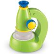 Το πράσινο εκπαιδευτικό εργαλείο stem Learning Resources LER2760 GeoSafari Jr. Μικροσκόπιο, για παιδιά από 3 ετών, σε λευκό φόντο.