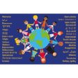 Ο Kit for Kids MAT1160 – Οικολογικός Εκπαιδευτικός Τάπητας "Παιδιά του Κόσμου" (200x130cm), σε λευκό φόντο.