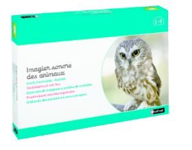 Η συσκευασία του εκπαιδευτικού σετ ακουστικής ταύτισης ήχων ζώων του σετ Nathan 342212 Παιχνίδι Ήχων Ζώα για παιδιά 2 έως 5 ετών.