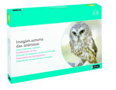 Η συσκευασία του εκπαιδευτικού σετ ακουστικής ταύτισης ήχων ζώων του σετ Nathan 342212 Παιχνίδι Ήχων Ζώα για παιδιά 2 έως 5 ετών.