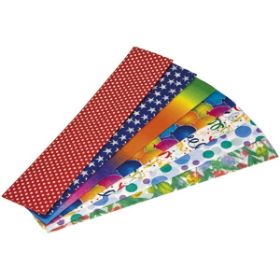 Χαρτί γκοφρέ 083117 Heutink με μοτίβα από διαφορετικά γιορτινά σχέδια, παρουσιασμένα σε λευκό φόντο.