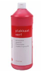 Το πλαστικό μπουκάλι 1Lt της κόκκινο ανοιχτό τέμπερας Educo 062611 για ατελείωτες χειροτεχνίες, σε λευκό φόντο.
