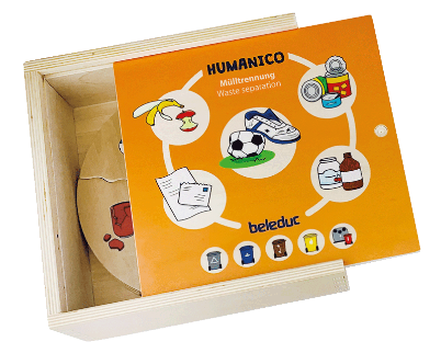 Beleduc 11558 Humanico – Σετ 5 ξύλινων παζλ Διαλογής Σκουπιδιών (6 κομμάτια καθένα) με σύστημα αυτοδιόρθωσης για παιδιά