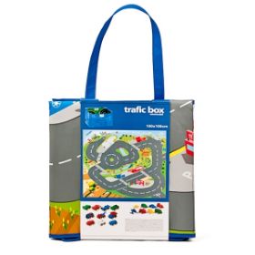 Η υφασμάτινη θήκη Miniland 97096 κλειστή, δείχνοντας την ευκολία στη μεταφορά με το χερούλι της.