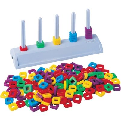 Ο ένας άβακας μέτρησης του σετ Nathan 305122 με τις 5 στήλες και τις 50 πολύχρωμες χάντρες.