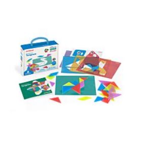 Το πλήρες σετ Tangram 32163, δίπλα στη συσκευασία του.