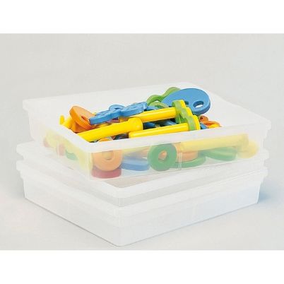 Το σετ 3 βαθιών διαφανών πλαστικών κουτιών Nathan 363067 για οργάνωση παιχνιδιών.