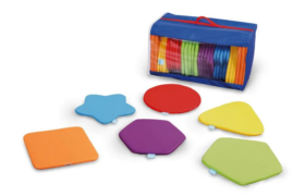 Το Kit for Kids FC0025-GL – Σετ 32 Μαξιλαράκια Γεωμετρικά Σχήματα Ουράνιου Τόξου με Θήκη, σε λευκό φόντο.