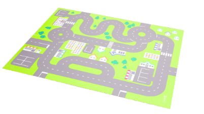 Ο τάπητας βινυλίου Nathan 333346 με σχέδιο δρόμου και διαστάσεις 130x100cm.