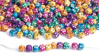 Εικόνα της Σετ Ξύλινες Χάντρες Λουλουδάκια 225gr