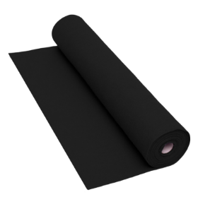 Το Ρολό Τσόχας Μαύρο 5mx45cm, 160 g/m² 42FY15 για ατελείωτες δημιουργίες, σε λευκό φόντο.