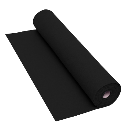 Το Ρολό Τσόχας Μαύρο 5mx45cm, 160 g/m² 42FY15 για ατελείωτες δημιουργίες, σε λευκό φόντο.