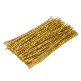 Το Σετ 100τμχ Σύρμα Πίπας Χρυσό Μεταλλιζέ (30cm x 6mm) – Childhood Supply CH11PC05 για ατελείωτες χειροτεχνίες, σε λευκό φόντο.