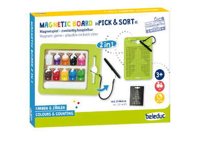 Το μαγνητικό παιχνίδι Beleduc 21098 Pic and Sort με τις πολύχρωμες μπίλιες και τις κάρτες μοτίβων.