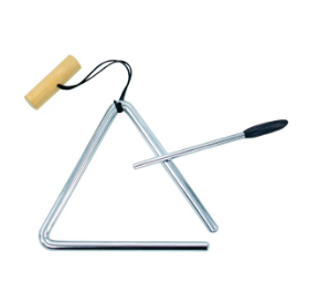 Μουσικό τρίγωνο 12cm με μεταλλική ράβδο 82448 MyPauze, σε λευκό φόντο.