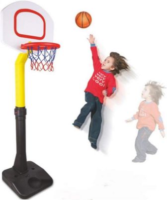 King Kids Super Basket SB 3000 ρυθμιζόμενο παιδικό καλάθι μπάσκετ με βάση και ταμπλό, ύψος 117-177cm για παιχνίδι σε εσωτερικό και εξωτερικό χώρο