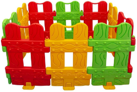 Εικόνα της King Kids GF9100 Ψηλός Πολύχρωμος Πλαστικός Φράχτης Κήπου - Σετ 10 Τεμαχίων