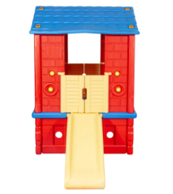 Εικόνα της King Kids KH2010K Πλαστικό Σπιτάκι με Τσουλήθρα & Διπλή Πόρτα (Κόκκινο-Μπλε)