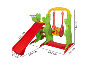 Εικόνα της King Kids KS9060A-Y Τσουλήθρα και Κούνια Σετ Α - Λαχανί
