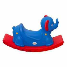 Το μπλε κουνιστό παιχνίδι ισορροπίας King Kids RE9050M Τραμπάλα Ελεφαντάκι, σε λευκό φόντο.