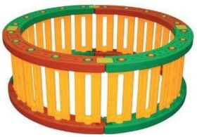 Η στρογγυλή, πλαστική King Kids RB6000 Στρογγυλή Πισίνα για Μπαλάκια σε κίτρινες, κόκκινες και πράσινες αποχρώσεις, σε λευκό φόντο.