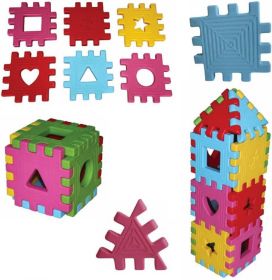 Τα 24 King Kids LP5010 ΣΕΤ XXL Κομμάτια Παζλ με έντονα χρώματα (Κόκκινο, Κίτρινο, Πράσινο, Τυρκουάζ και Ροζ), σε λευκό φόντο.
